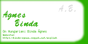 agnes binda business card